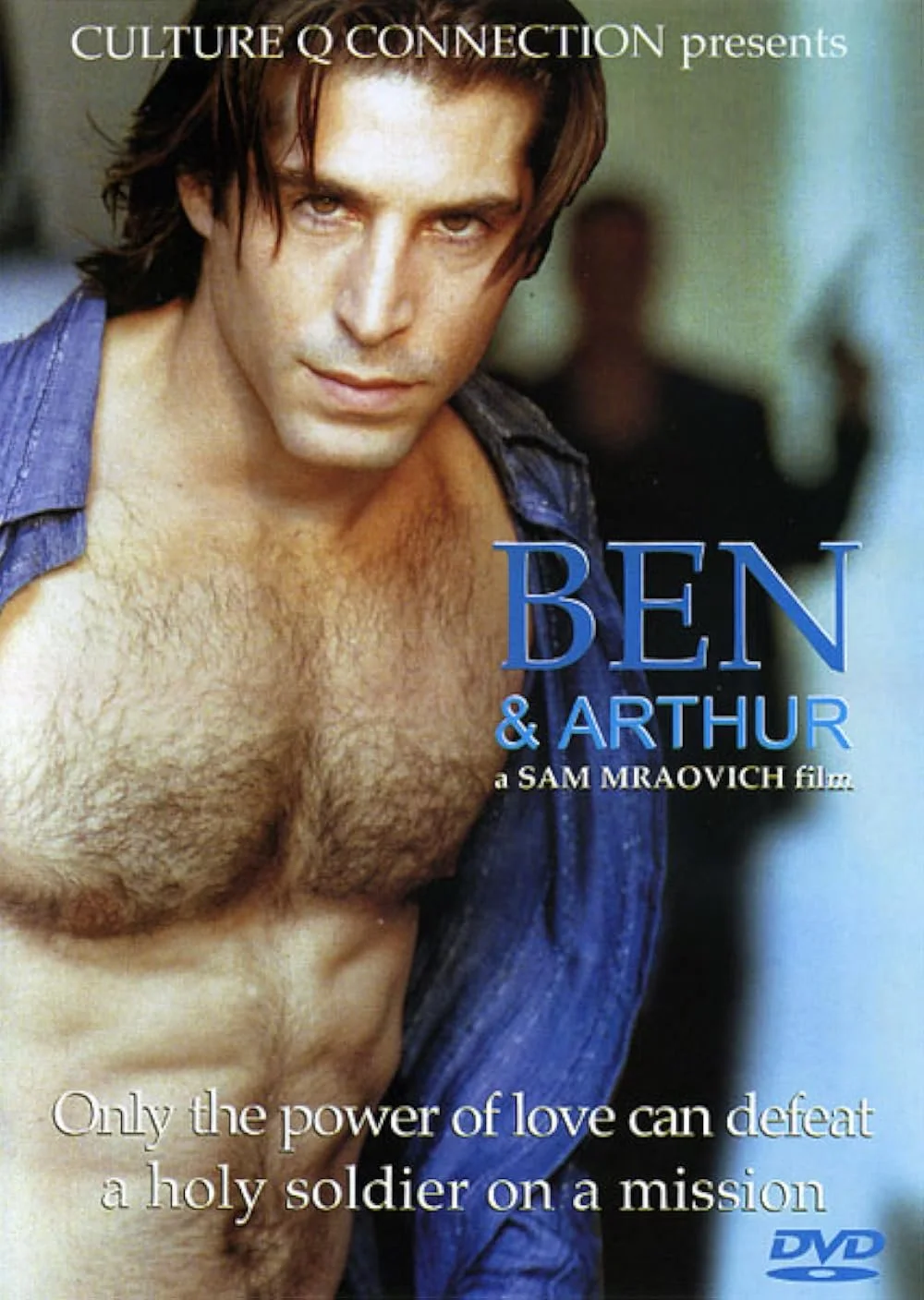 The movie poster for Ben and Arthur depicts Ben with a button-up shirt fully undone, showcasing his chest.