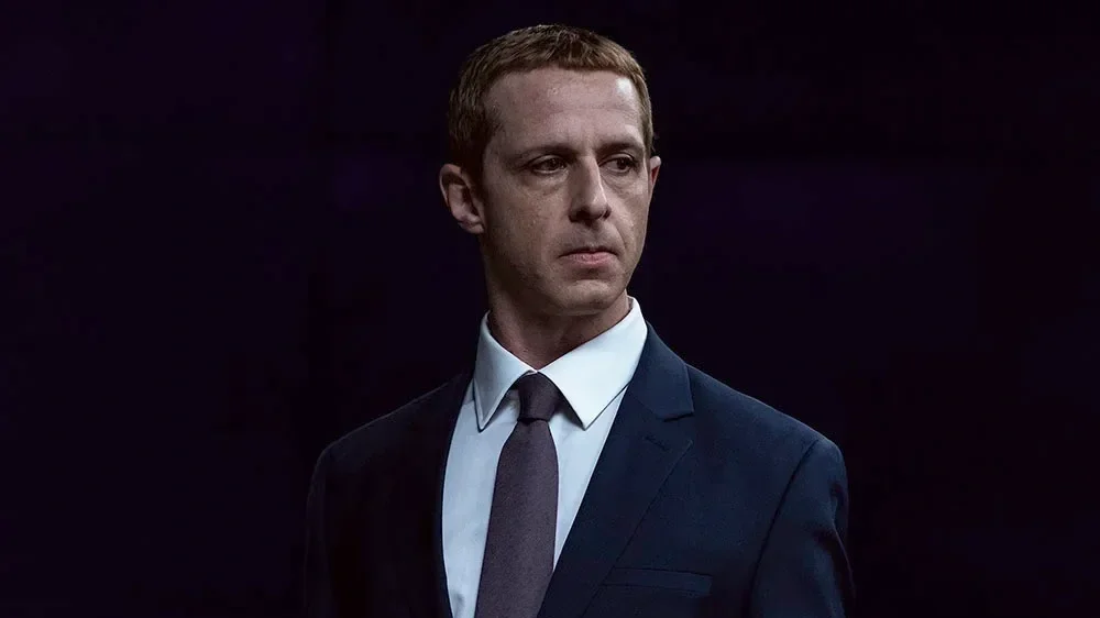 Mark Zuckerberg as played by Jeremy Strong in the film The Social Reckoning.