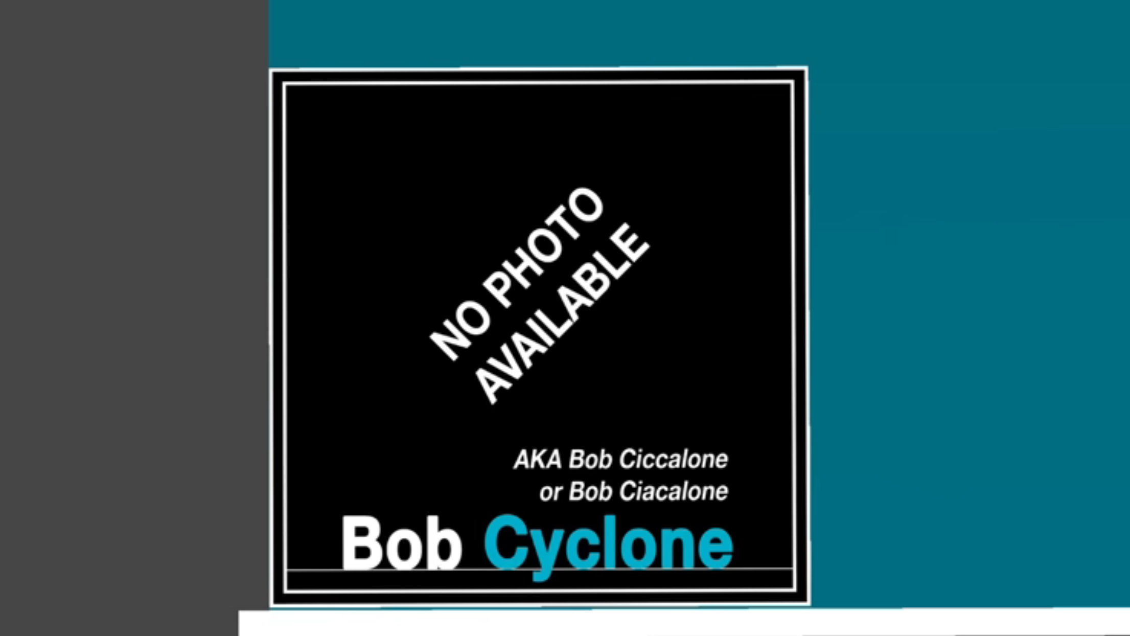 An image from Jon Bois' documentary, The Bob Emergency, showcasing boxer Bob Cyclone.