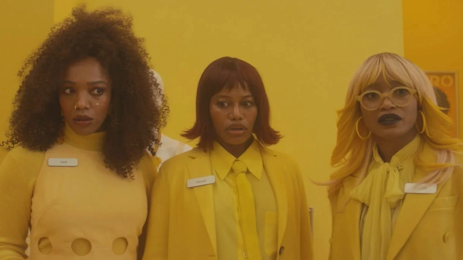 Naomi Ackie, Taylour Paige, and Keke Palmer in Boots Riley's film, I Love Boosters.