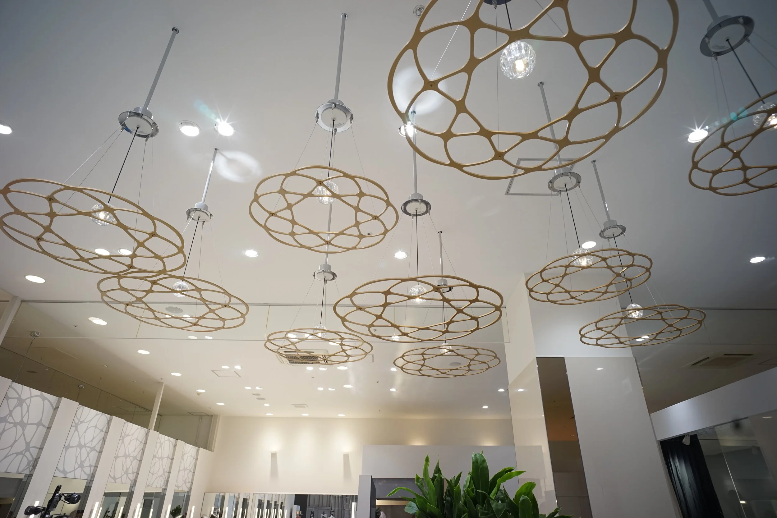 天井レリーフ照明付き・塗装（レイクタウン）