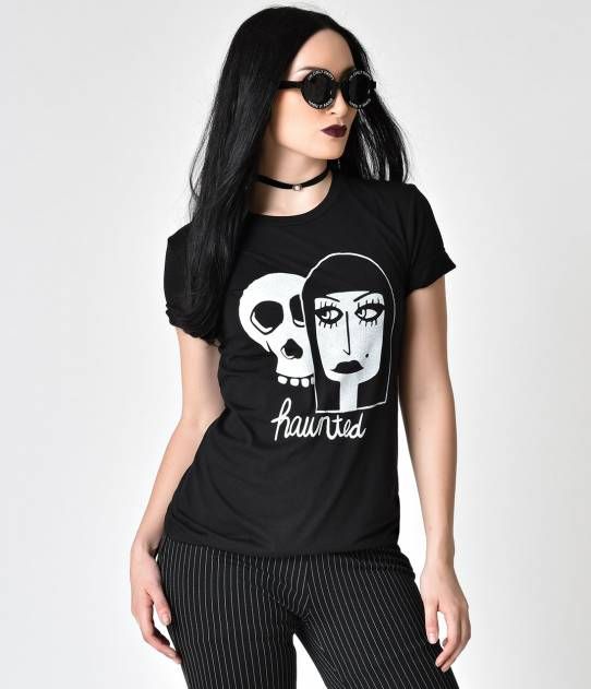 Black Haunted Graphic Tee