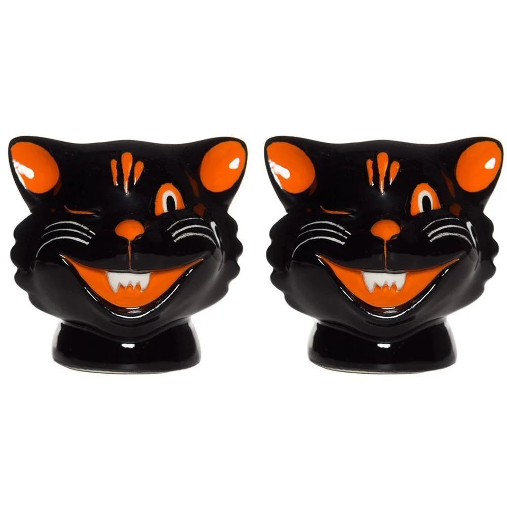 Sourpuss Cats Salt & Pepper Shakers Black