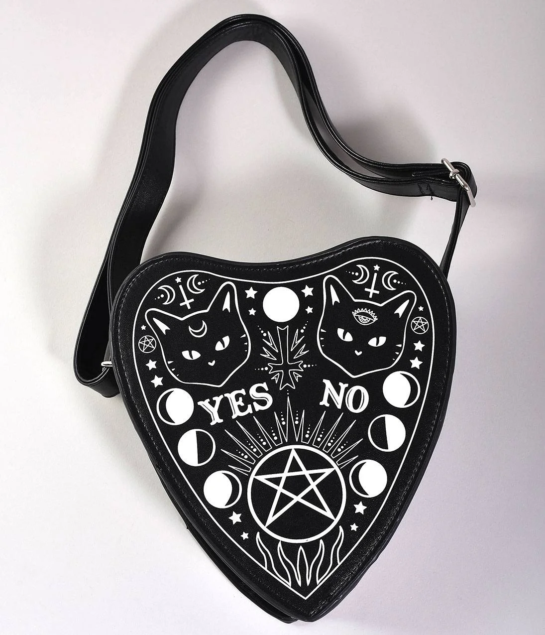Black Leatherette Occult Internal Fire Handbag