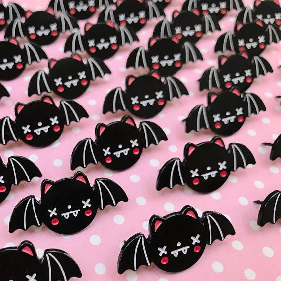 Bat enamel pins