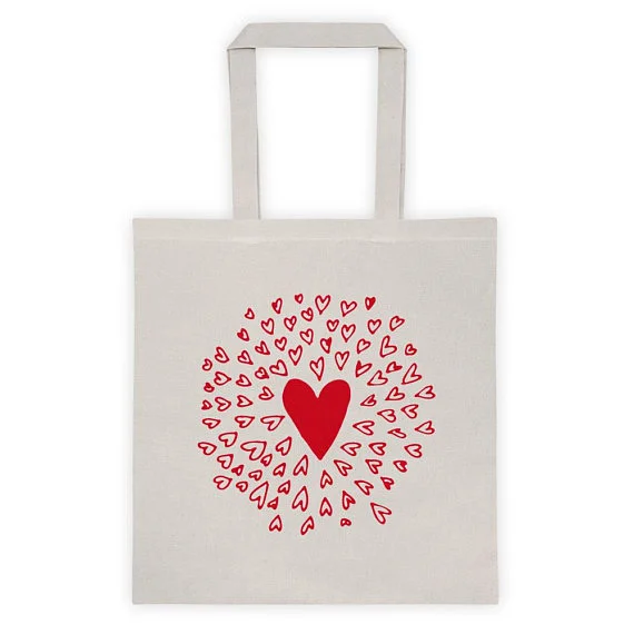 Bonheur Factory Red Heart Tote Bag