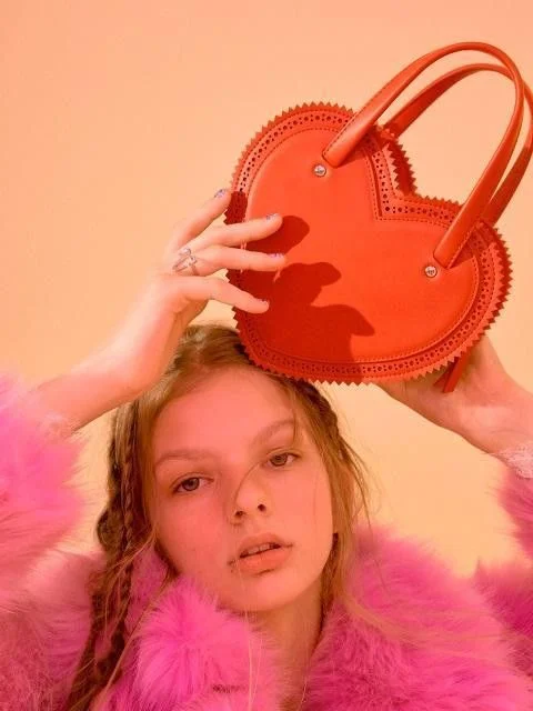 HIGH CHEEKS Laser-cut Heart Bag