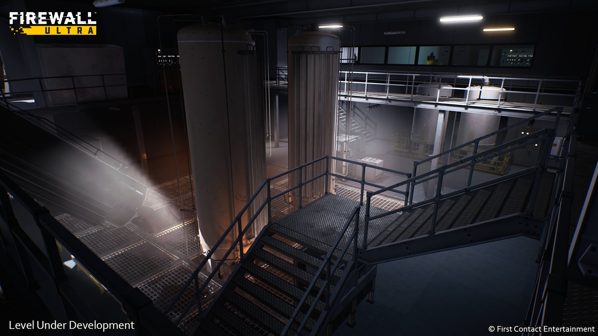 WIP of the tank room. Where the original accident occurred. A narrative location where we’re trying out new ideas and technical experiments. 
