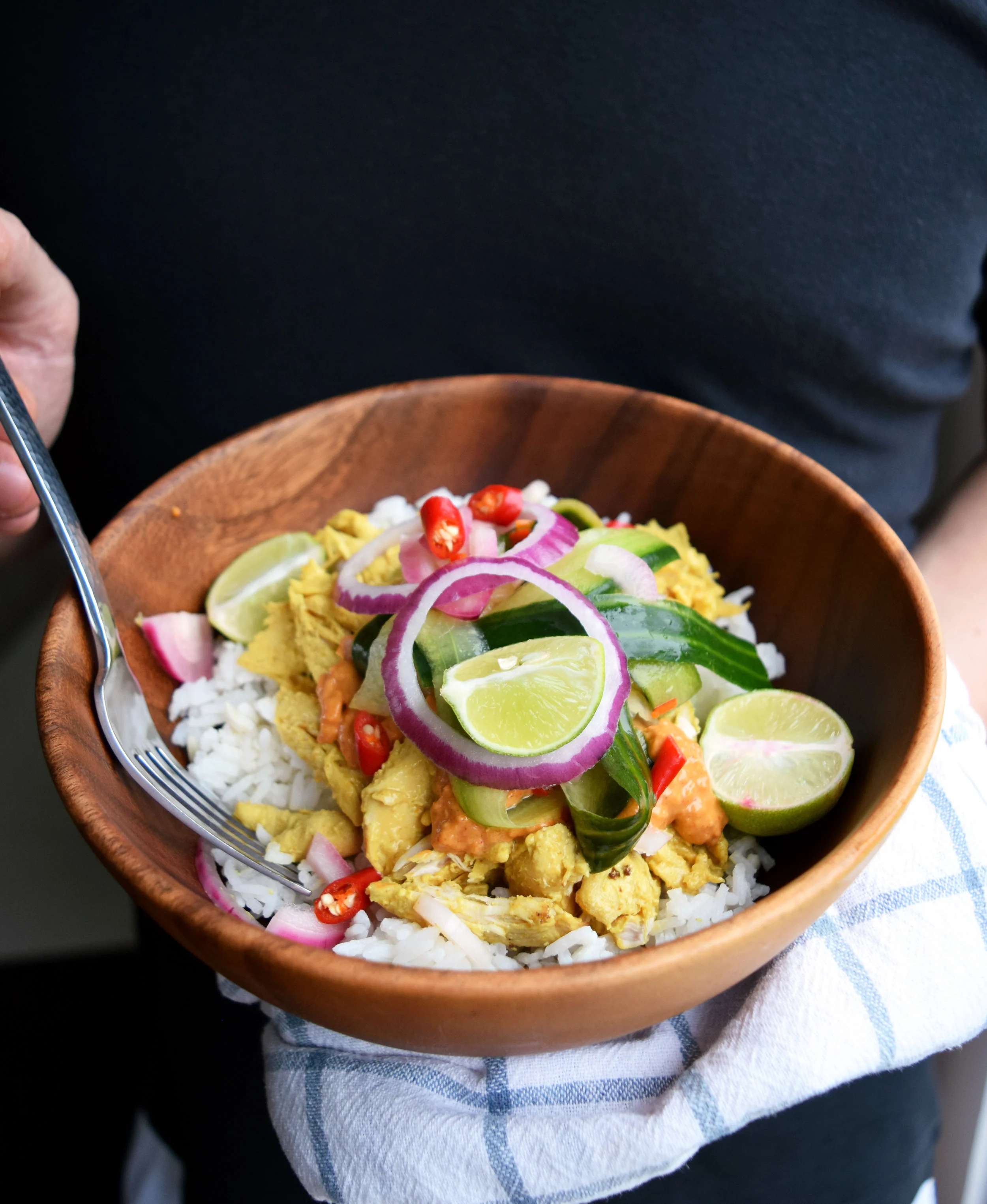 Bowls of chicken satay that are packed full of flavour.
