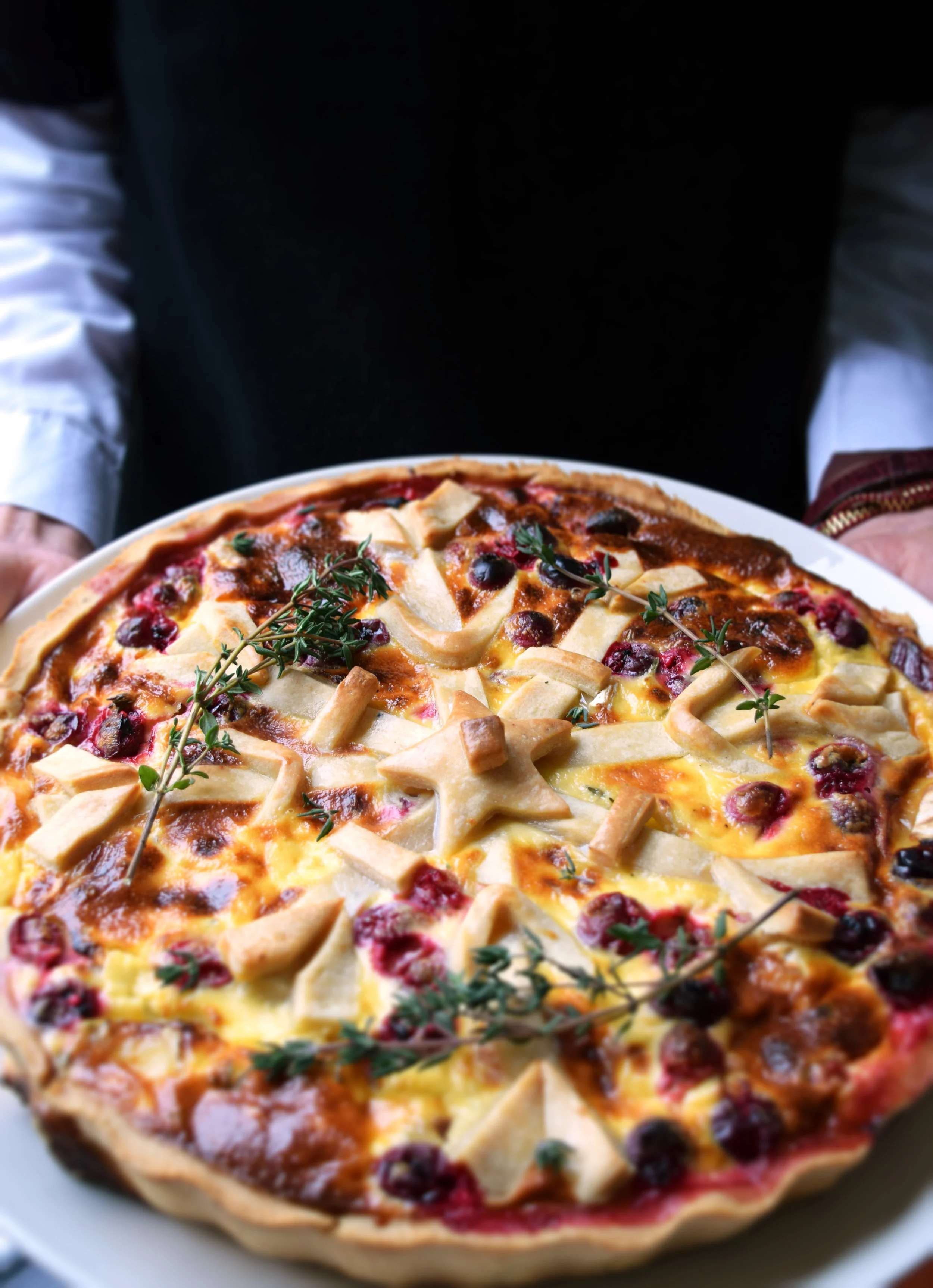 Brie, Cranberrry and Caramelised Tart, perfect for the festive season.