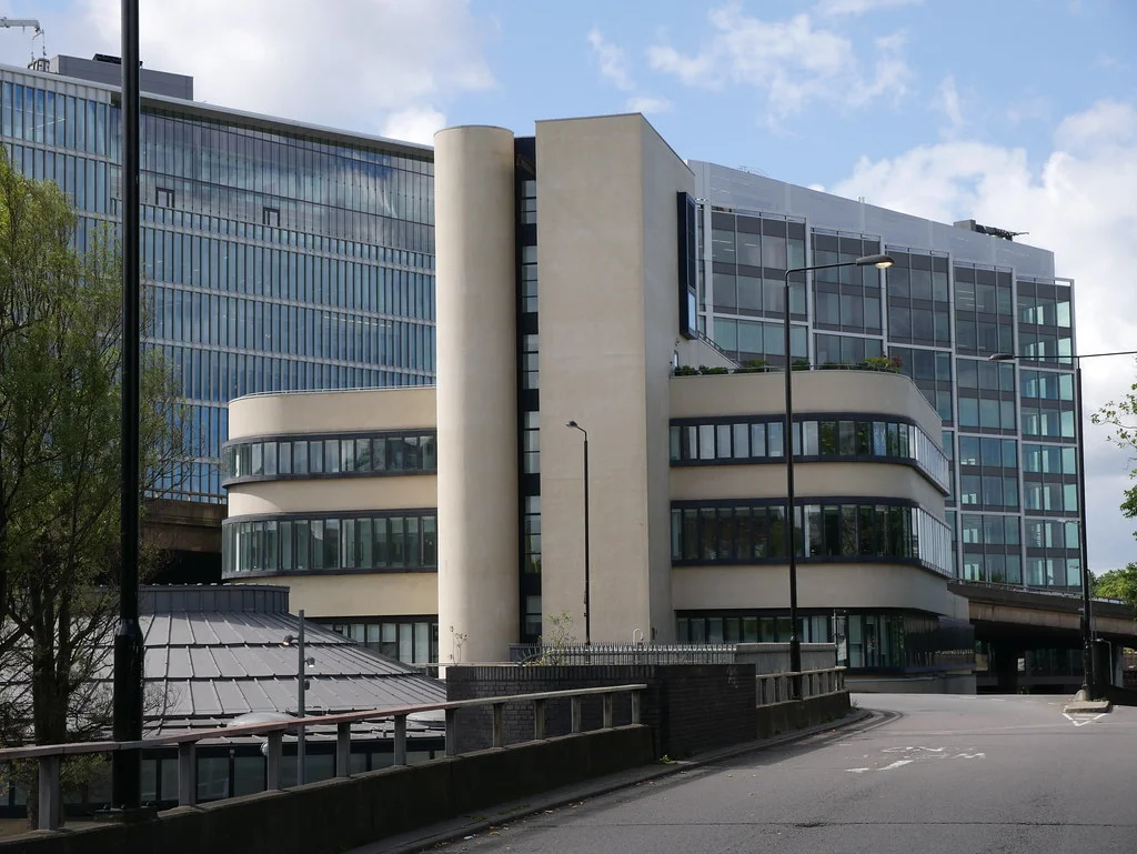 The Battleship Building : nestled amongst some of London’s busiest flyovers…