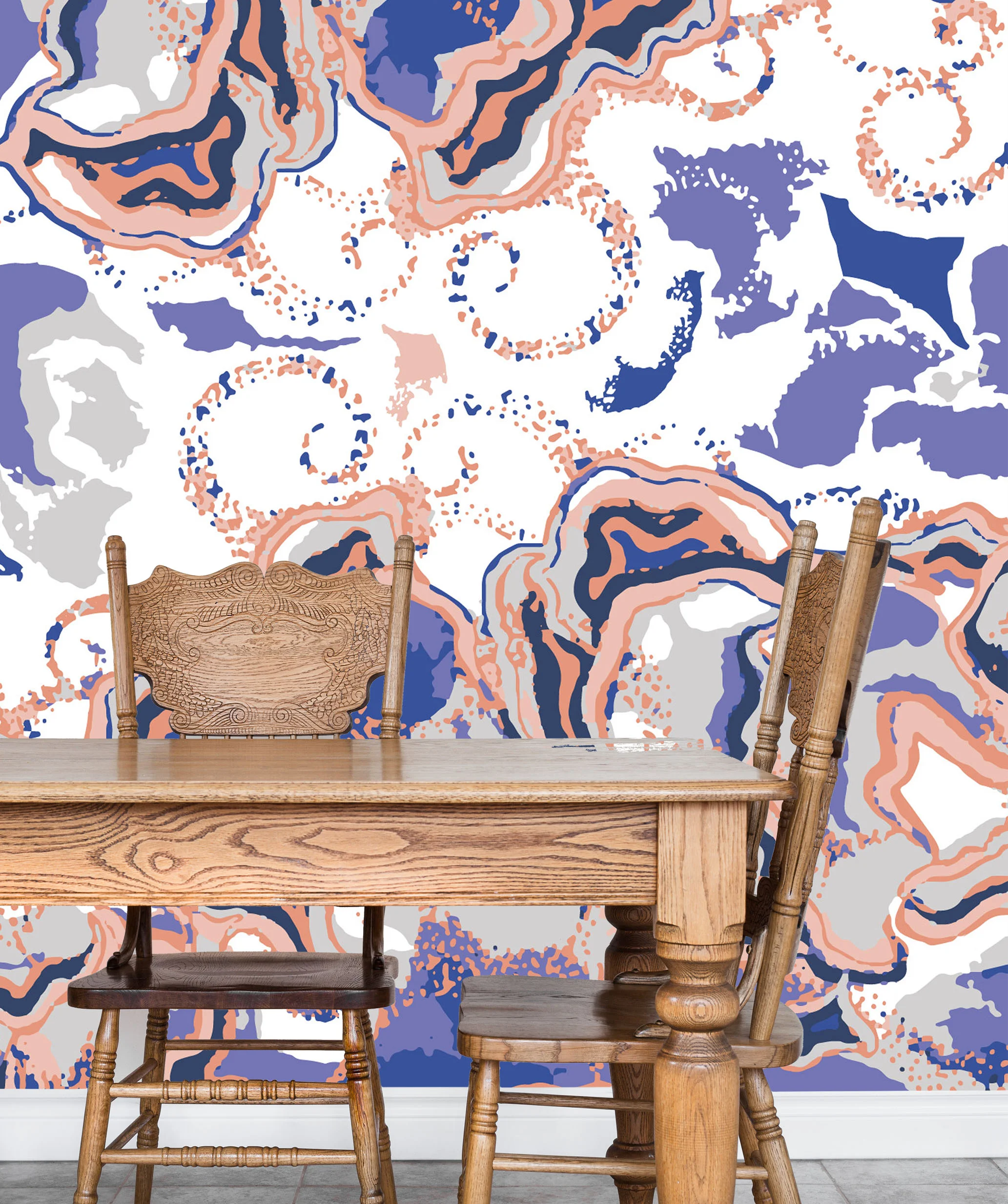 Sky Inspired by the summer clouds. Original illustration - Hand drawn, Final vector pattern - Adobe Illustrator, Mock-up picture - Adobe Photoshop.