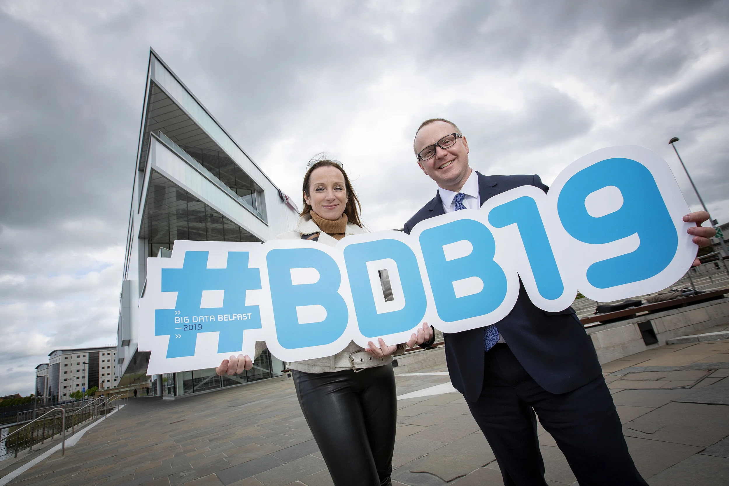Analytics Engines CEO, Aislinn Rice with COO of EY’s UK & Ireland Delivery and Innovation Centre Roger Eigenheer