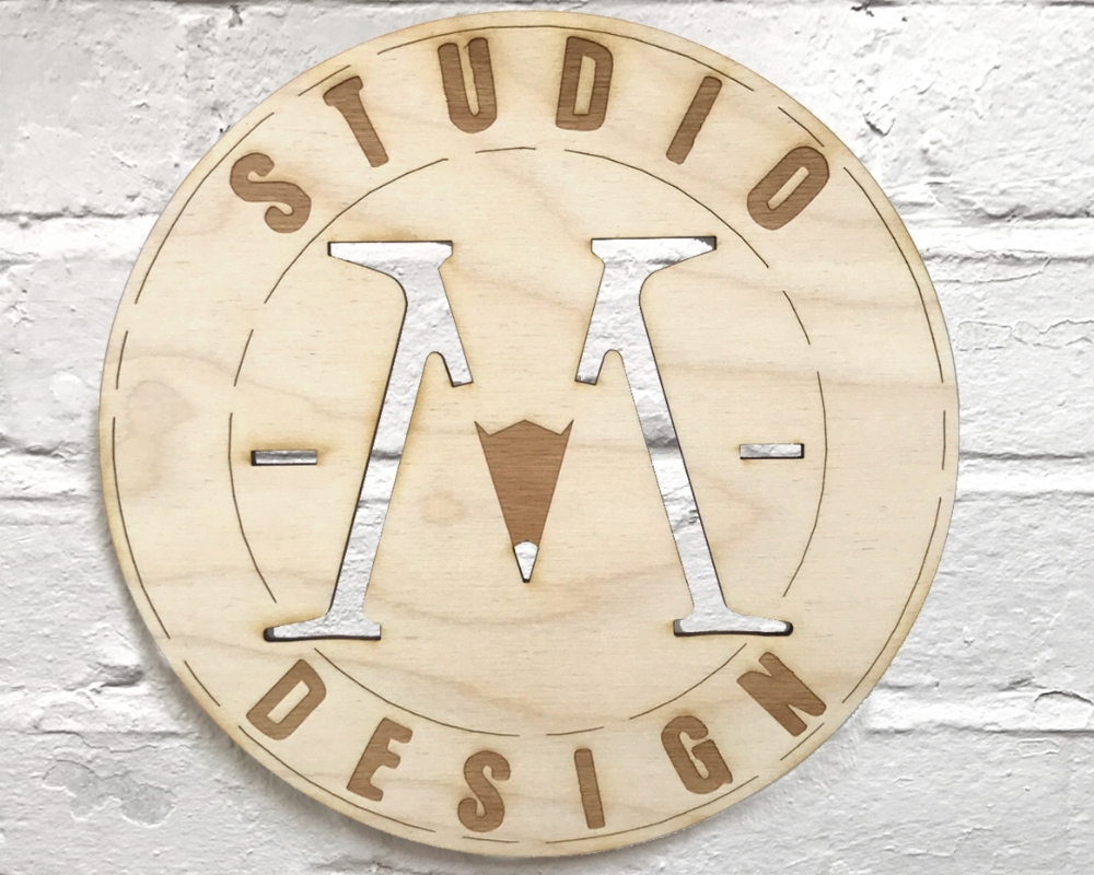 Laser cut signage in 3mm sustainable birch Plywood.