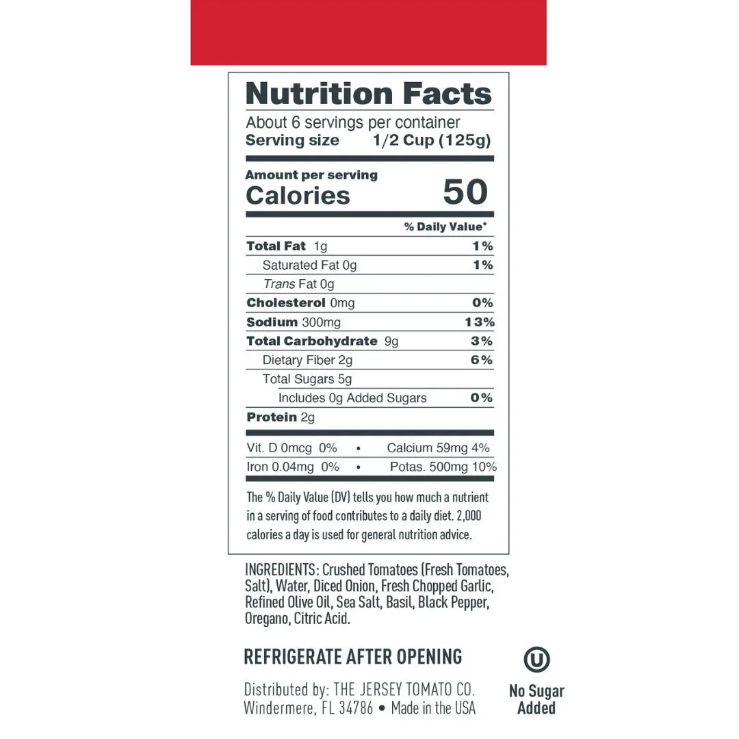 Marinara Sauce — Jars — The Jersey Tomato Co.