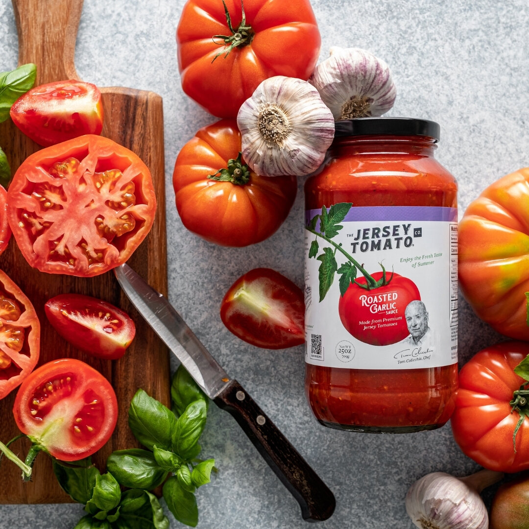 Aromatic roasted garlic and famous Jersey tomatoes for the fresh taste of summer everyday. Check out our site to purchase yours today!