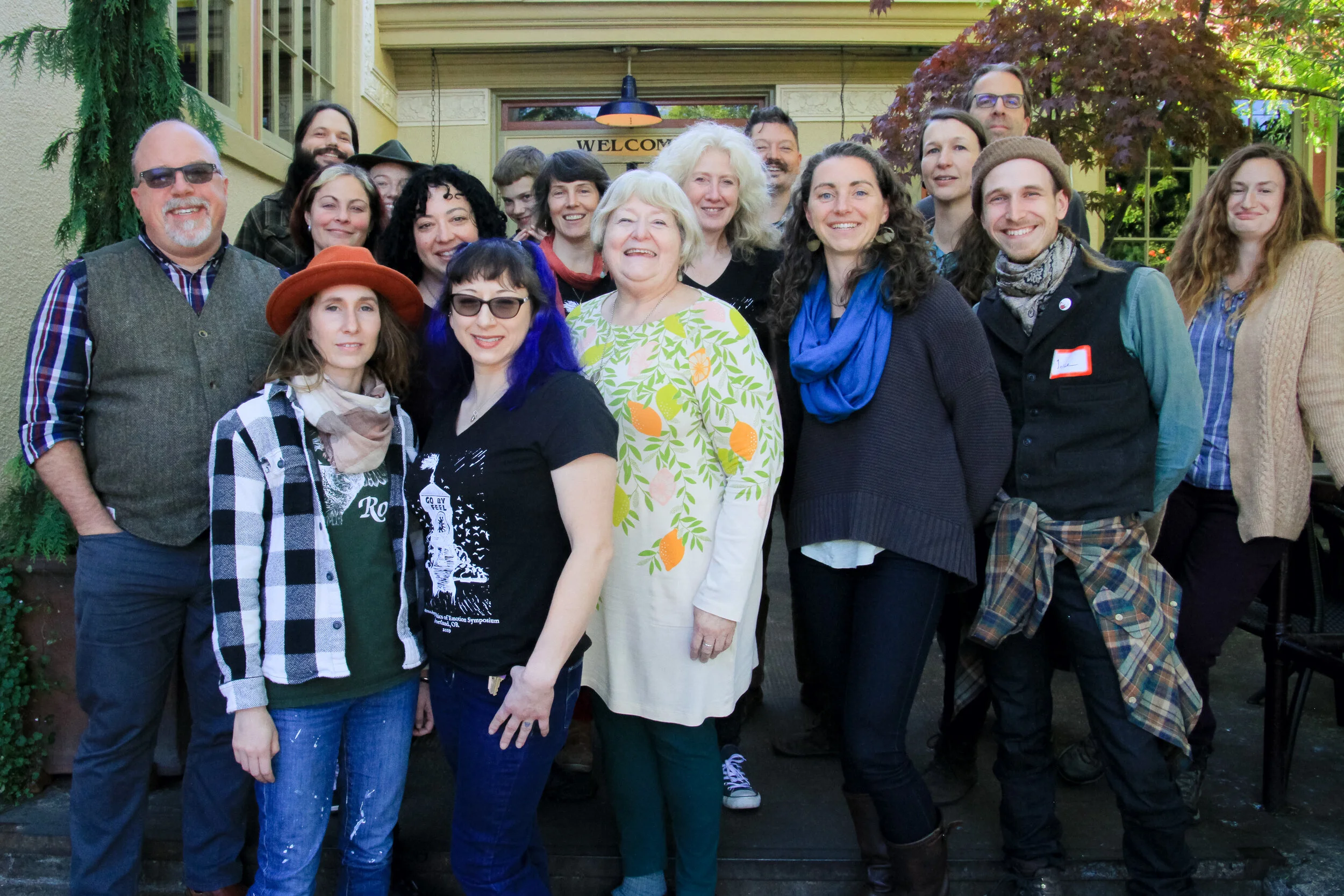 Our audacious attendees gathered in front of the historic Kennedy School Hotel.
