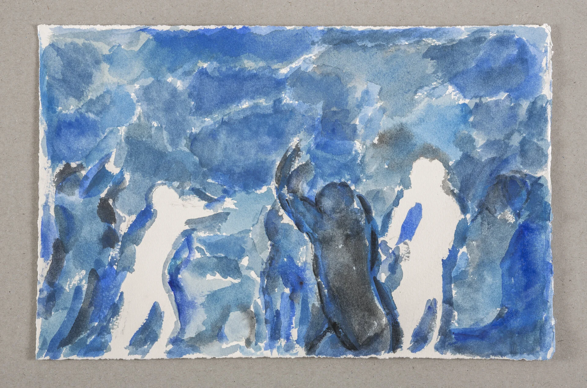   Aegean Bathers, 2019   Watercolor on Paper, 28.6X18.9 cm (11.25X7.45 inches) 