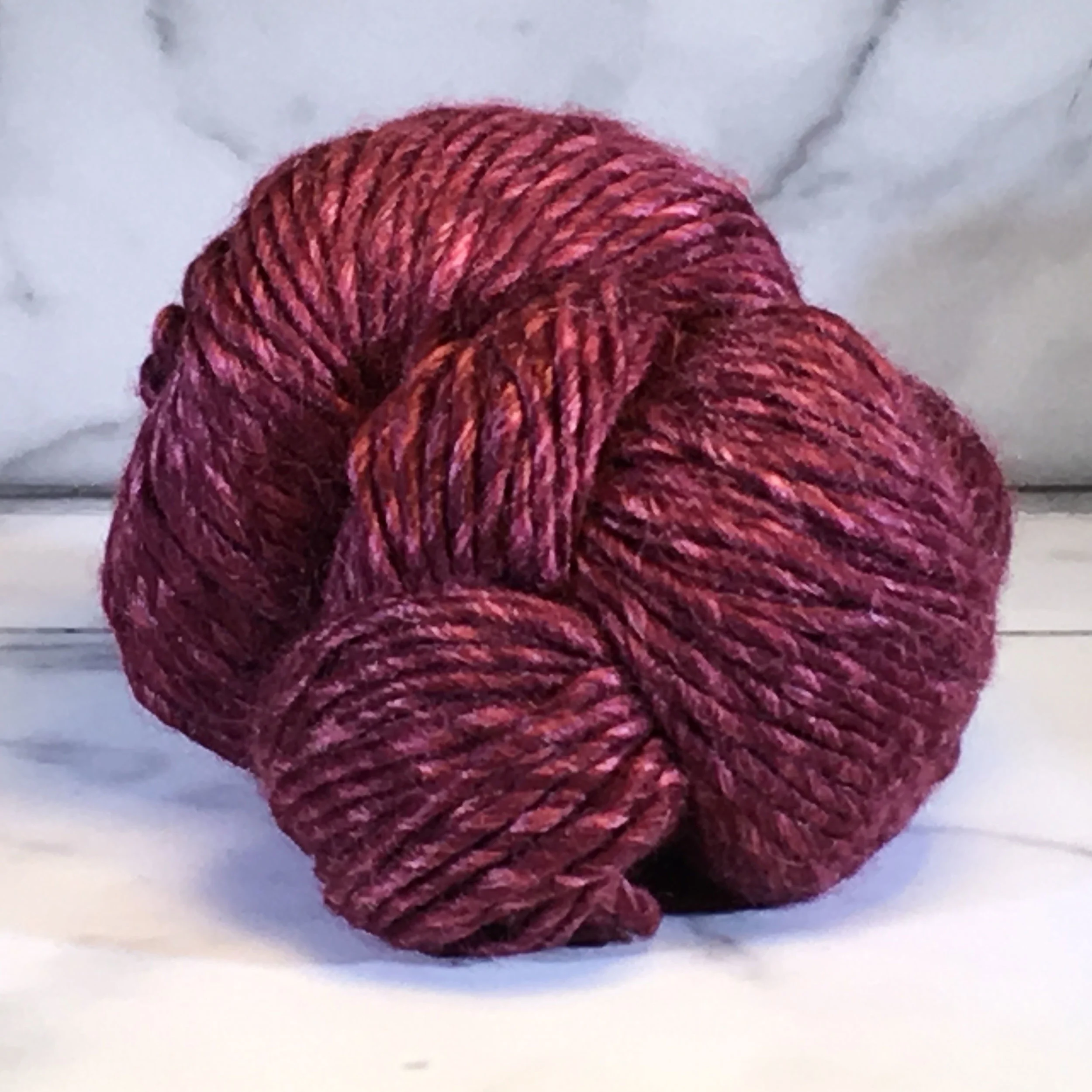 Juniper Moon Farm Moonshine Chunky<br>Baby alpaca, wool and silk<br><strong>Mahogany</strong><br>.