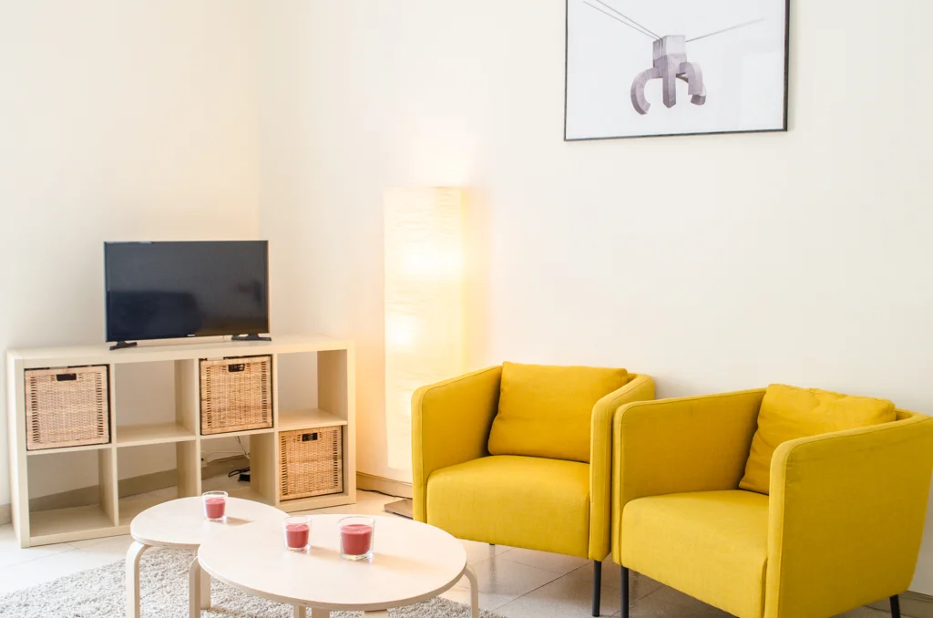 Living room, student apartment Barcelona