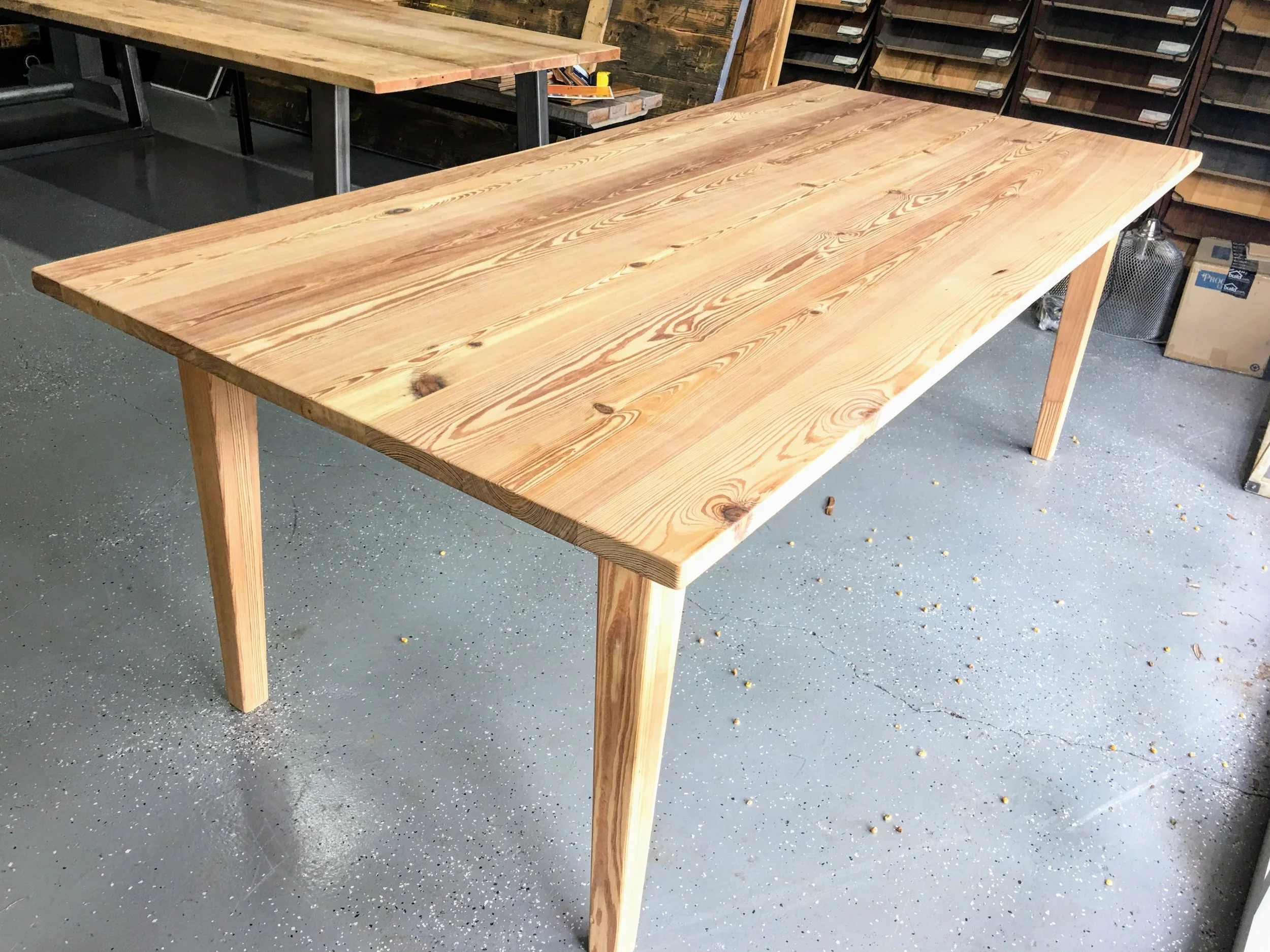 Antique heart pine 7' table | unfinished