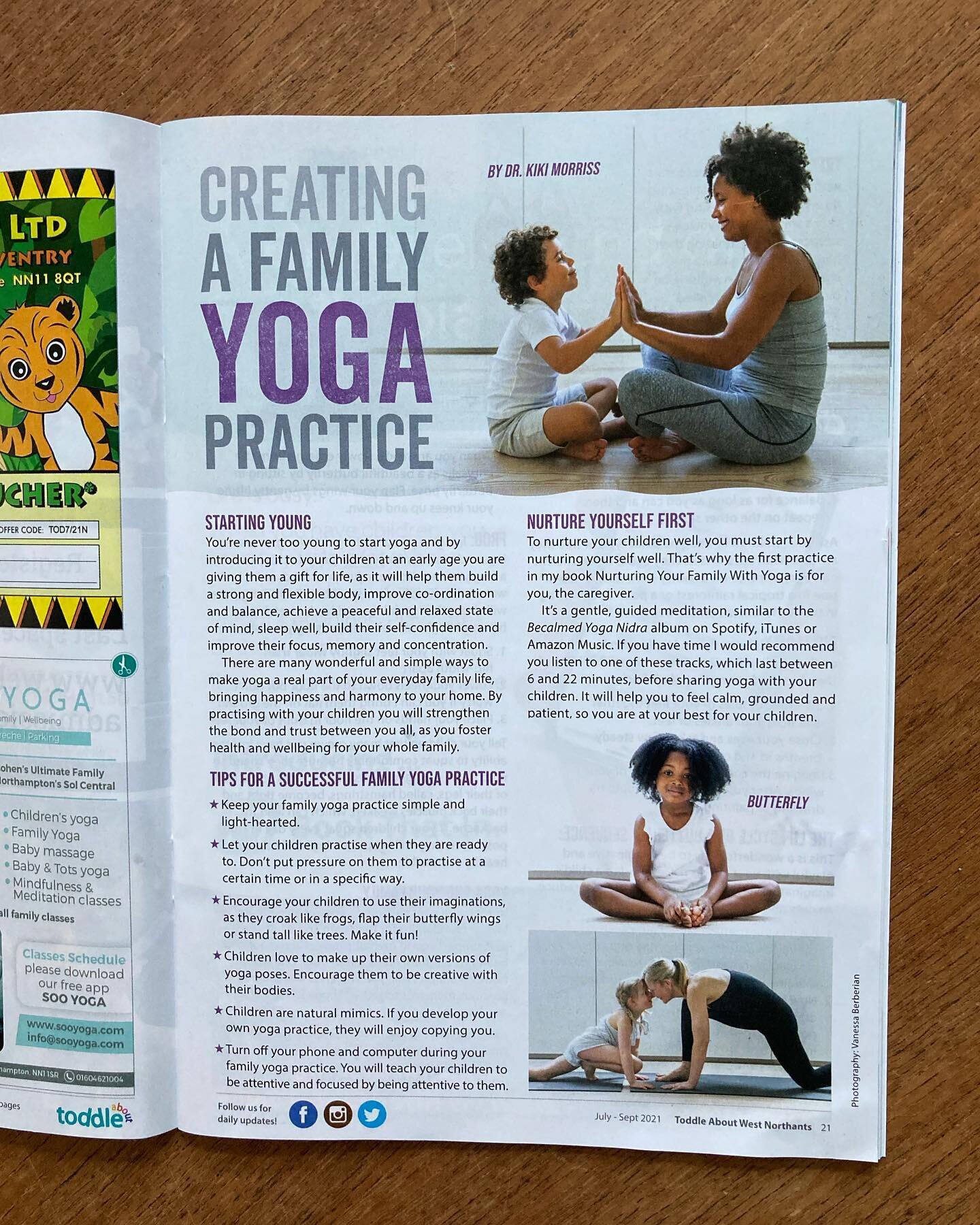 Thank you to @toddleabout magazine for supporting yoga for children &amp; families and for this lovely feature about &ldquo;Nurturing Your Family With Yoga.&rdquo; #yogaforkids #familyyoga #kidsyoga #pinterandmartin #toddleabout