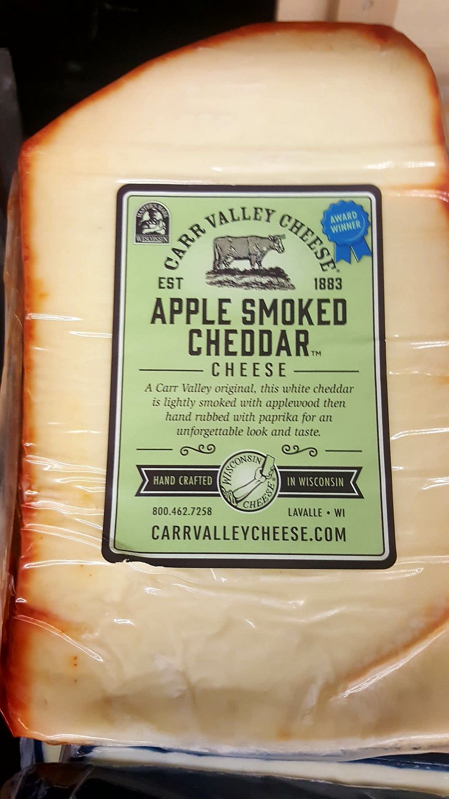 Oct 17 Carr Valley Apple Smoked Cheddar cheese.jpg
