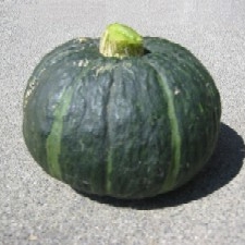 Kabocha (Green/Red) Smooth, dense, intensely yellow flesh that is similar in sweetness and texture to sweet potato. Best uses: curries, soups, battered and fried as Japanese tempura.