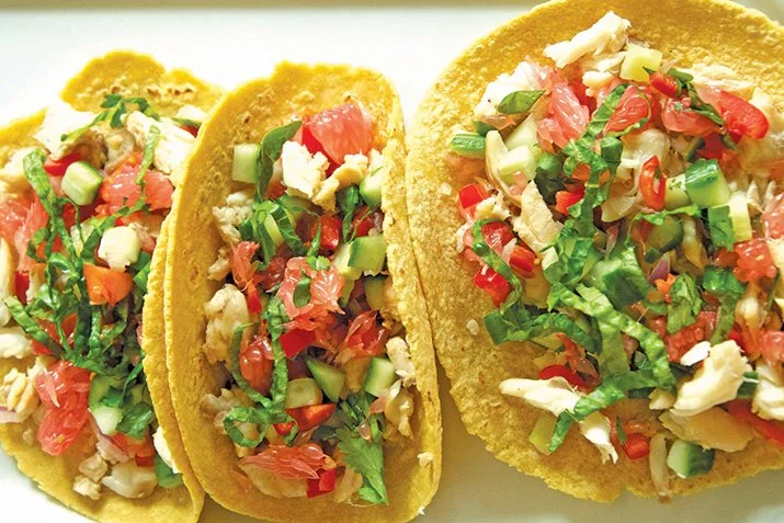 Fish Tacos with Grapefruit Salsa