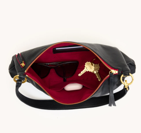 Hammitt Kyle Medium Black/Brushed Gold Red Zip/My Saving Grace