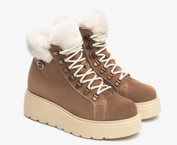 NeroGiardini Platform Hiker Boots I514906D | Chestnut (442) / My Saving Grace