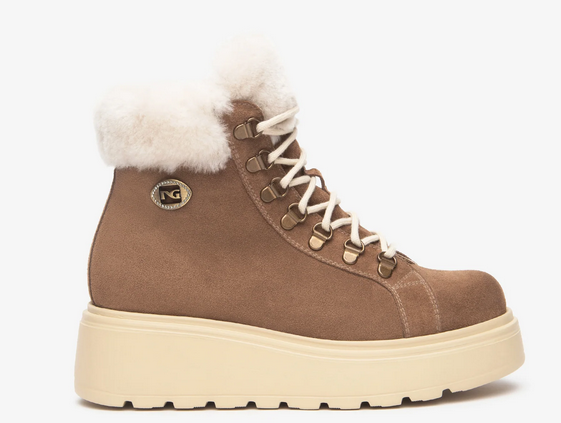 NeroGiardini Platform Hiker Boots I514906D | Chestnut (442) / My Saving Grace