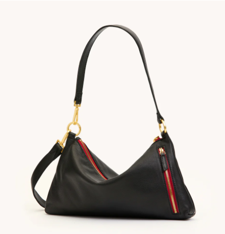 Hammitt Kyle Medium Black/Brushed Gold Red Zip/My Saving Grace