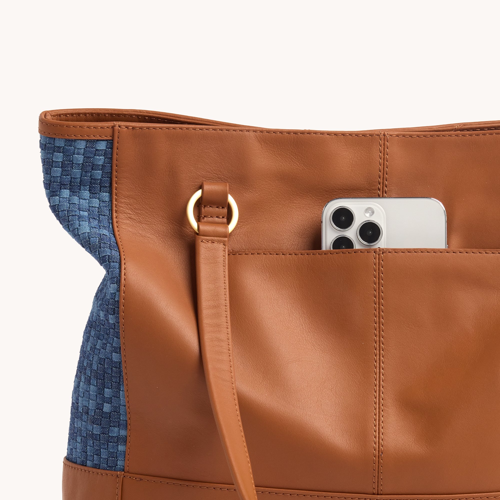 Hammitt Andersen Revival Mosaic Denim Brushed Gold / My Saving Grace