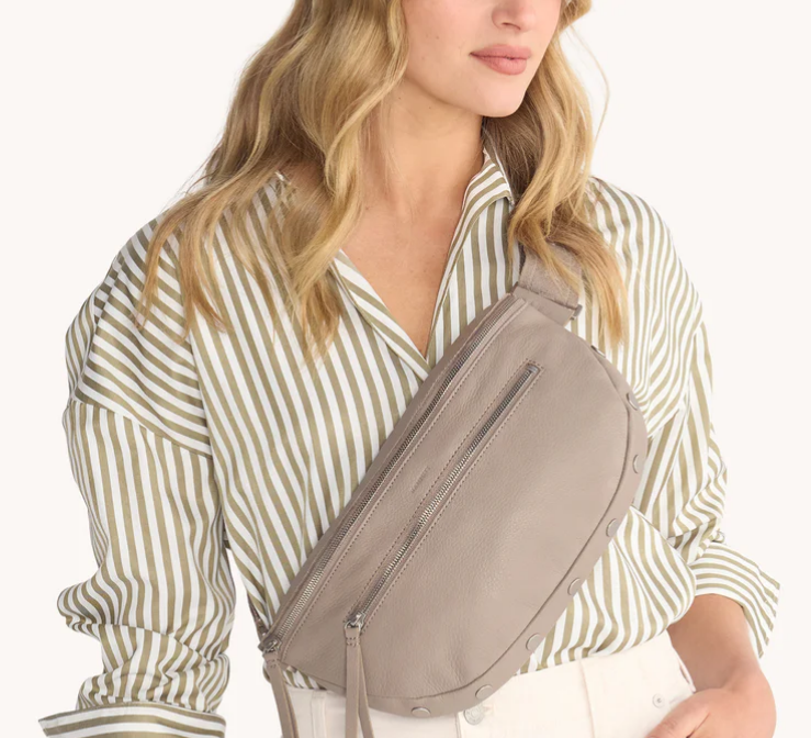 Charles Crossbody Lrg Pewter Pebble/Brushed Silver / My Saving Grace