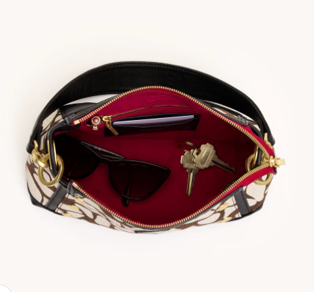 Hammitt Bryant Med Giraffe/Brushed Gold Red Zip/My Saving Grace