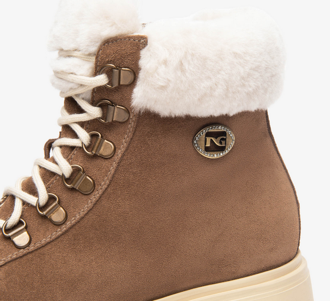 NeroGiardini Platform Hiker Boots I514906D | Chestnut (442) / My Saving Grace