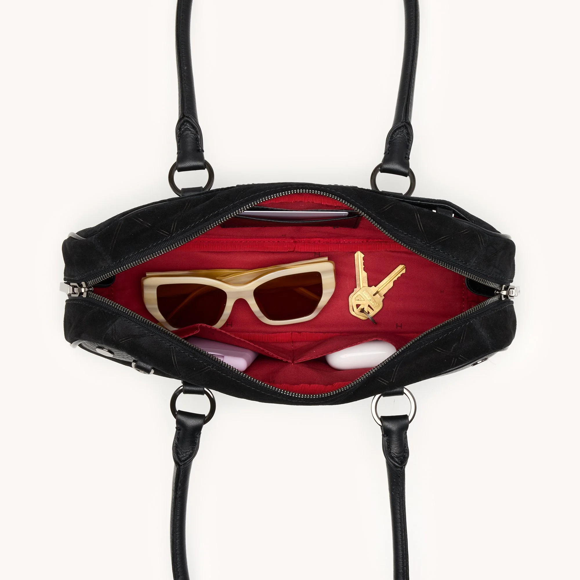 Hammitt Meredith Sml Noir Diamond Suede Gunmetal / My Saving Grace