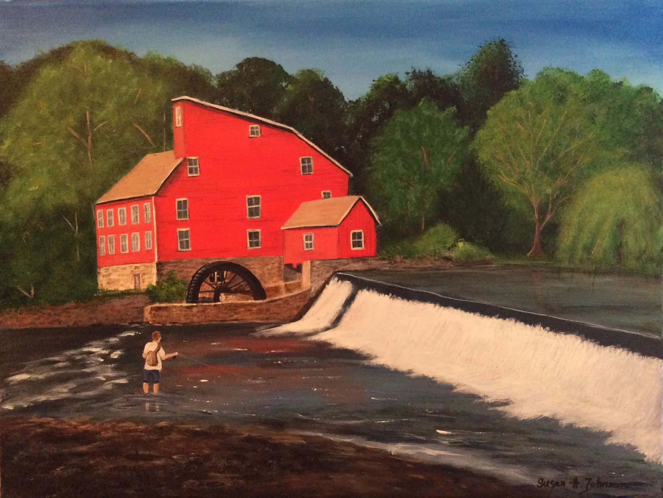 Red Mill, Acrylic, 18" x 24"