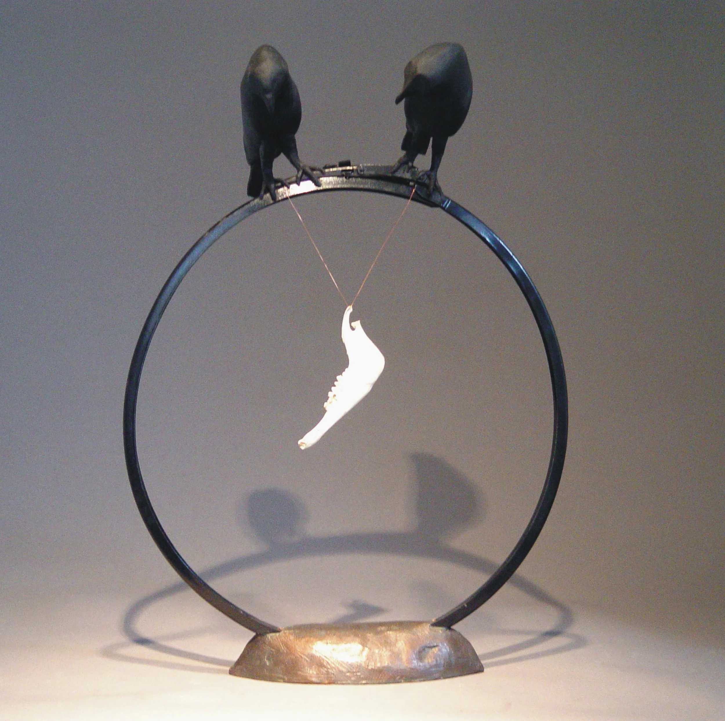 Something to Crow About, Ceramics and Metal, 20" by 16" 
