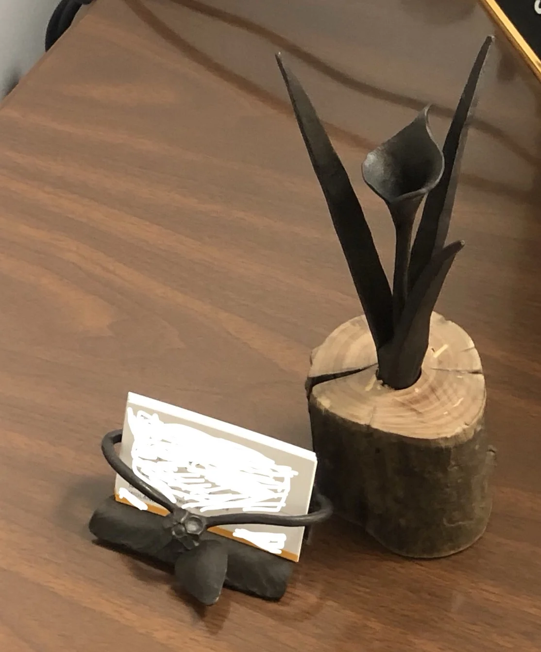 Desk, Metal and Wood, 10” x 12”