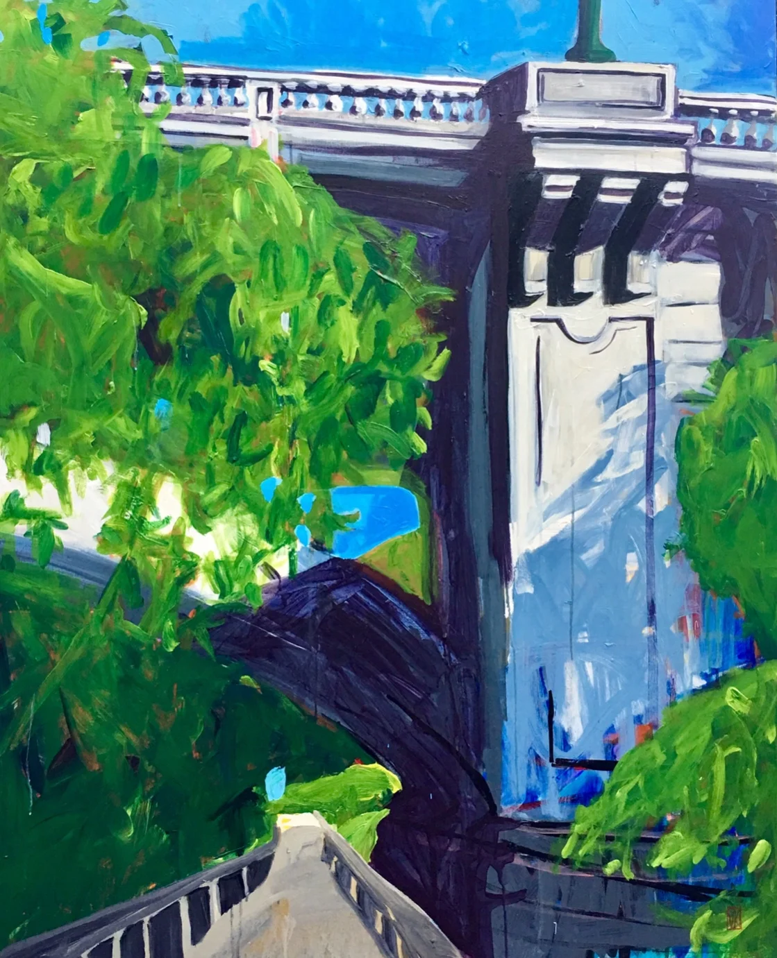 Gervais Street Bridge, Acrylic, 48” x 60”