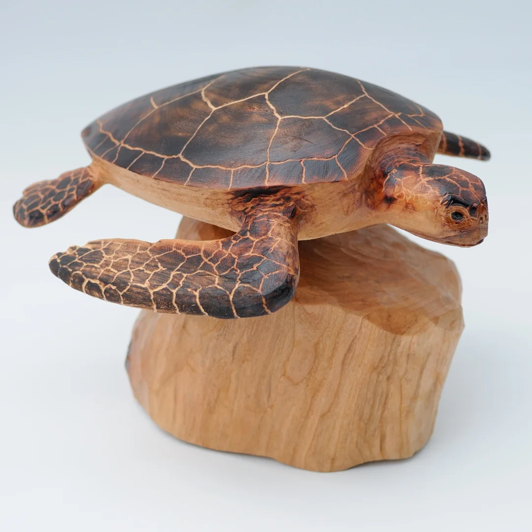 Sea Turtle, Wood,14” x 12” x 10”