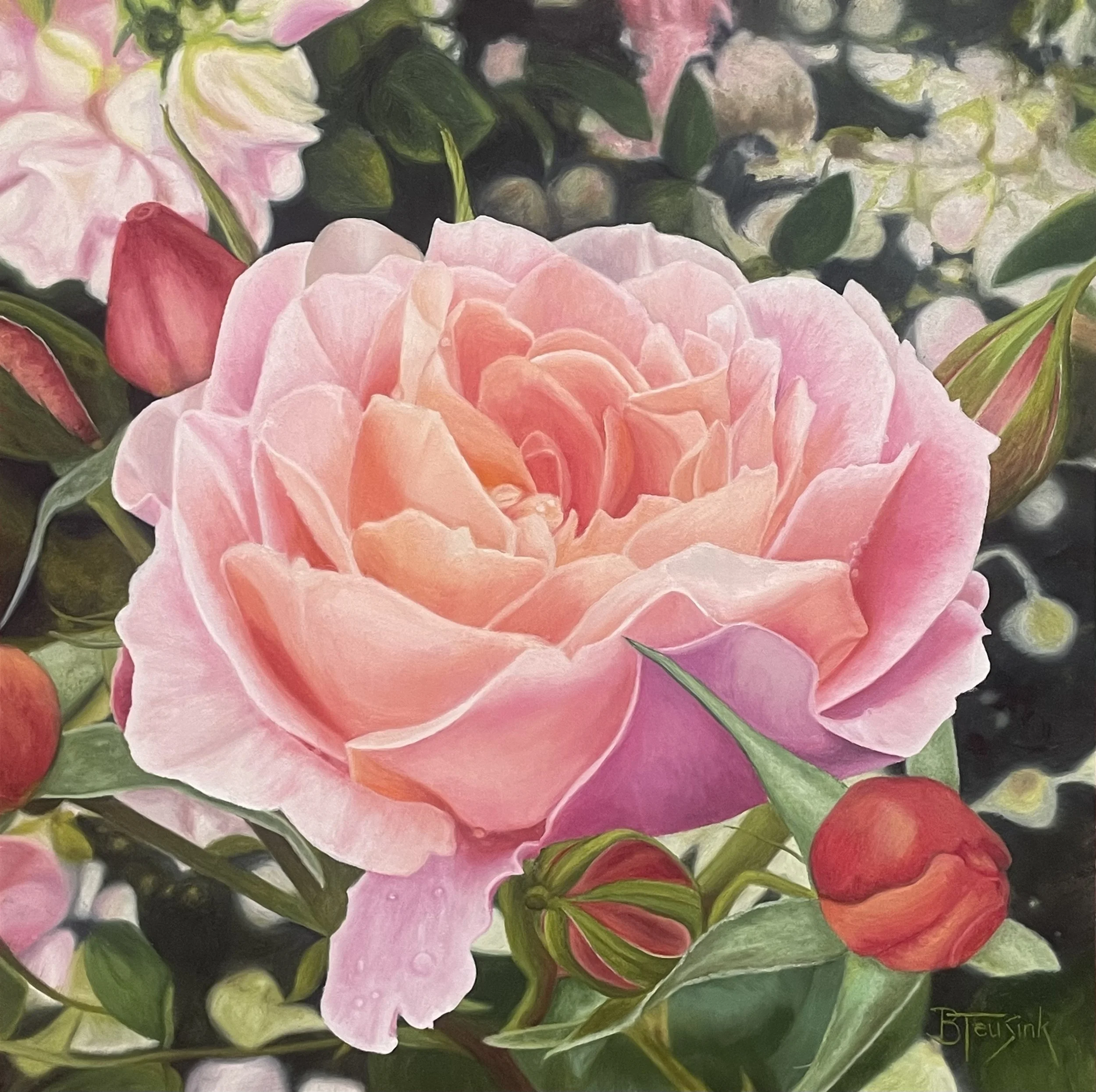 Floral Quartet #2-Coral Rose.Barbara Teusink.12x12 oil.jpg