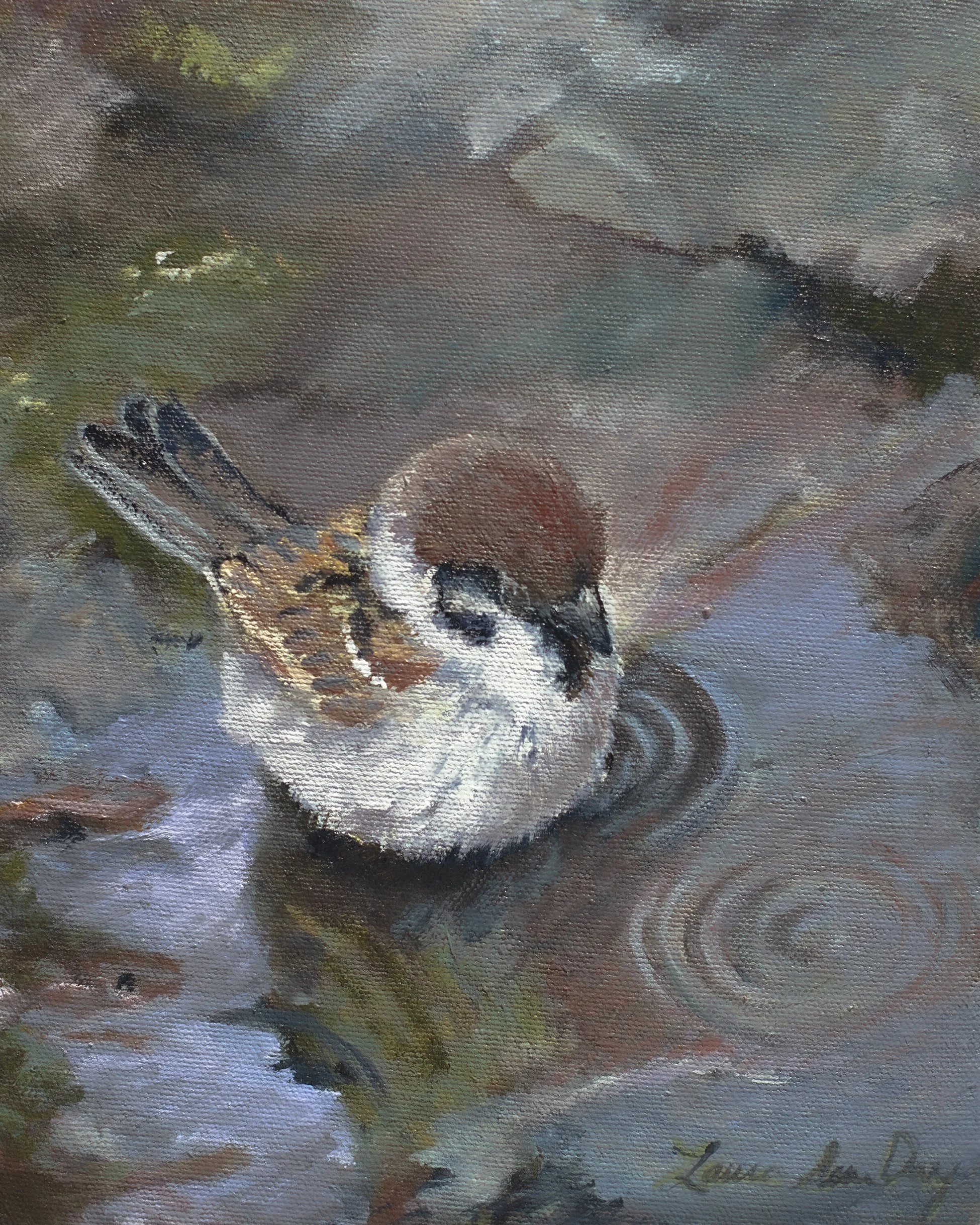 Sparrow in Pond - Laura Day.jpg