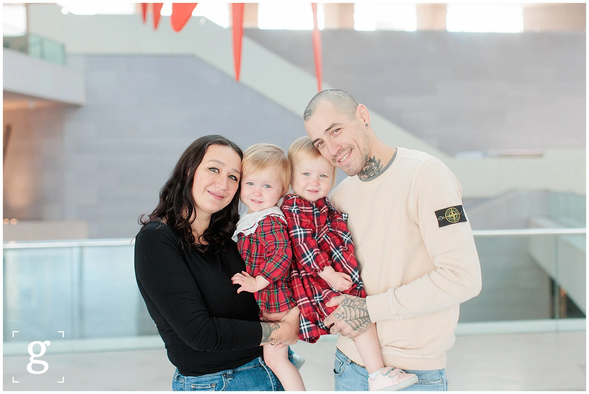 family at photo session at National Gallery of Art
