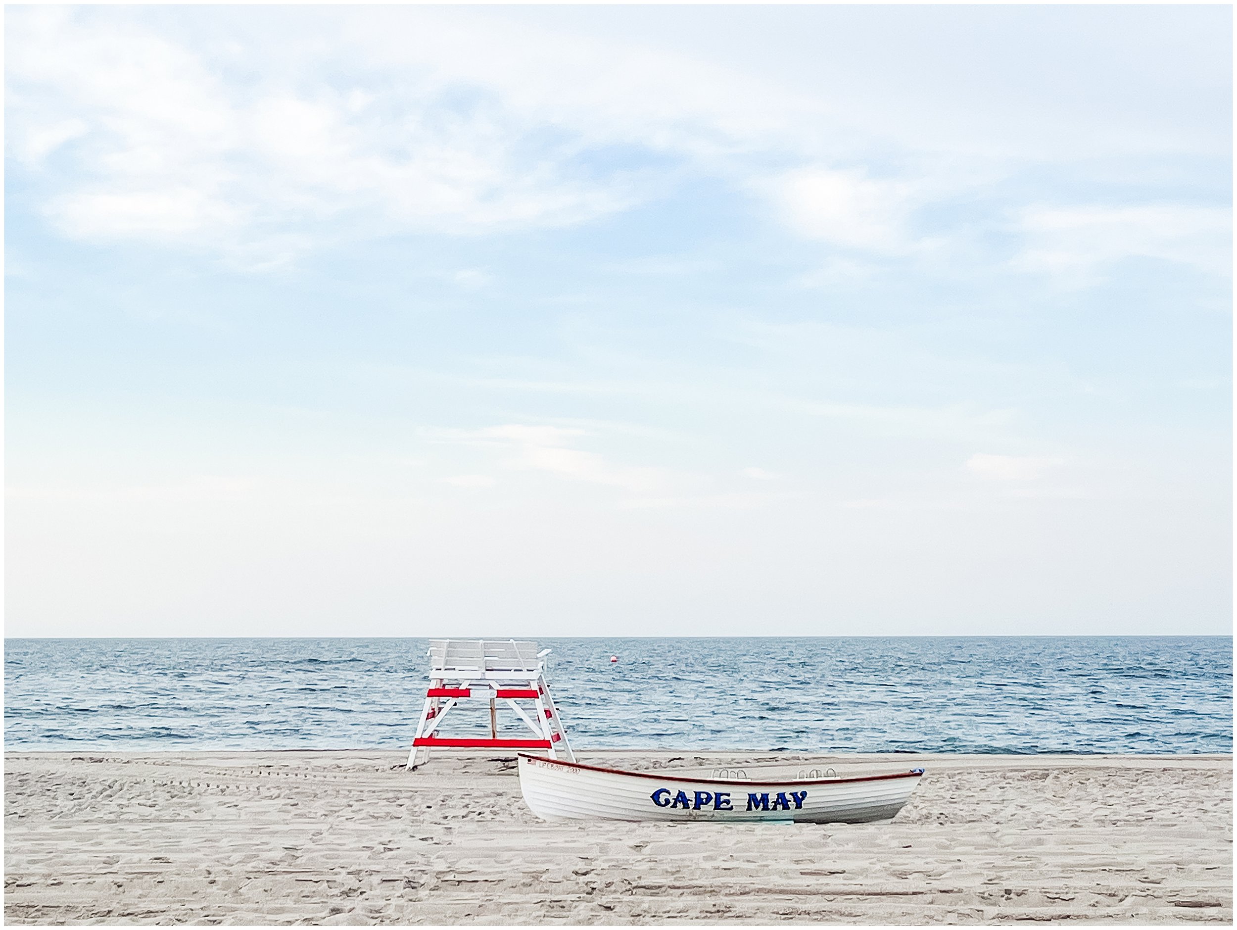 boat and lifeguard dock in Cape may NJ