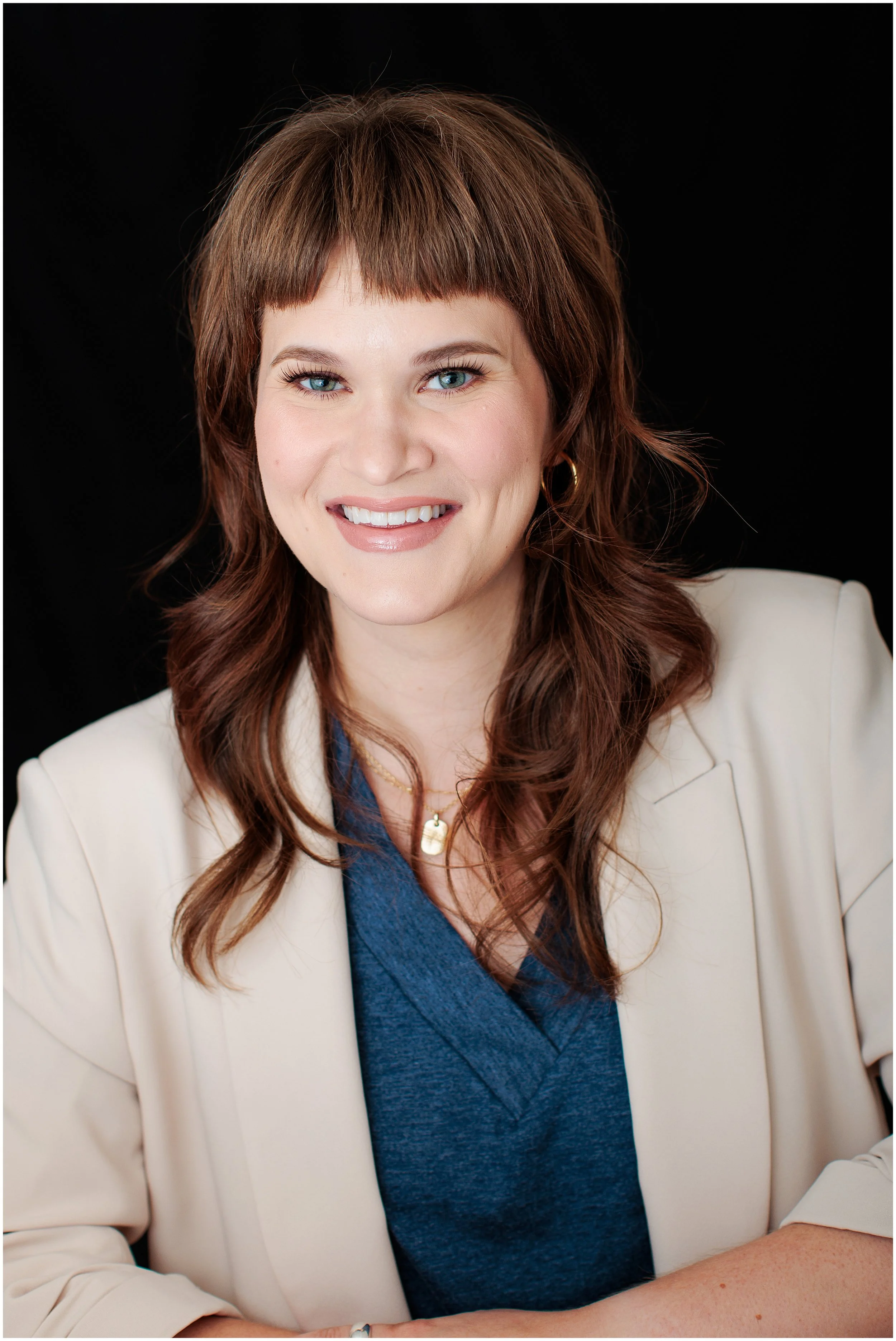 headshot of female therapist in Silver Spring studio