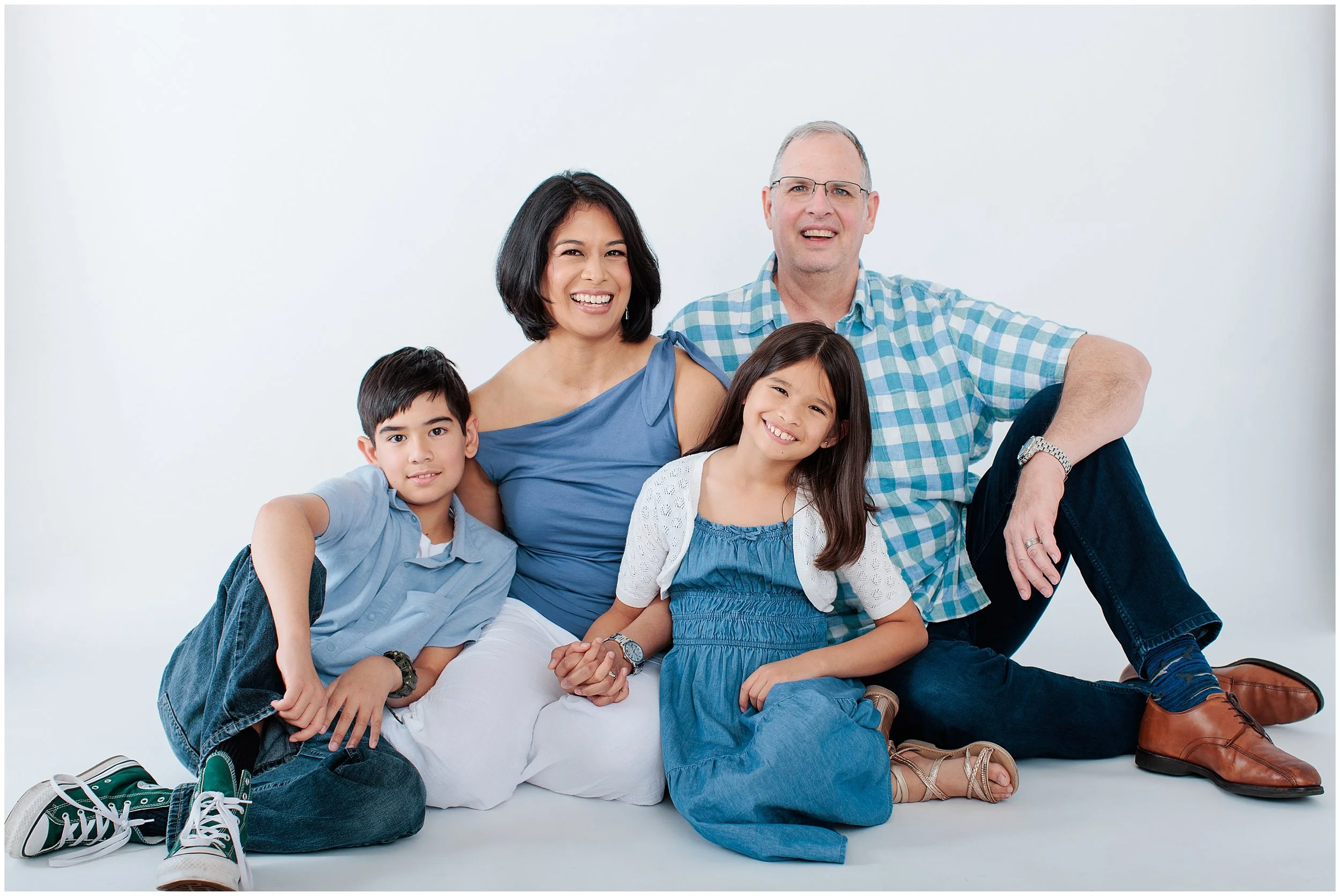 family session in Silver Spring studio against white background