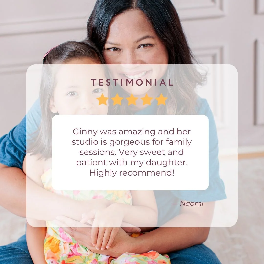 &quot;Very sweet and patient with my daughter. Highly recommend!&quot; 💛
⁠
Loved this kind review from a recent family session in the studio:
⁠
&ldquo;Ginny was amazing and her studio is gorgeous for family sessions.&rdquo;
⁠
If you're looking for a